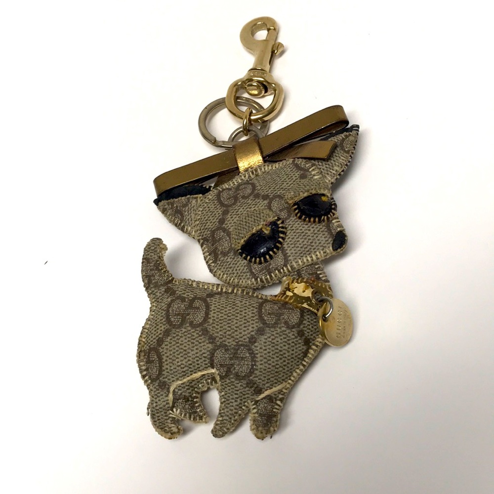 Gucci Dog Keychain GG Coated Canvas